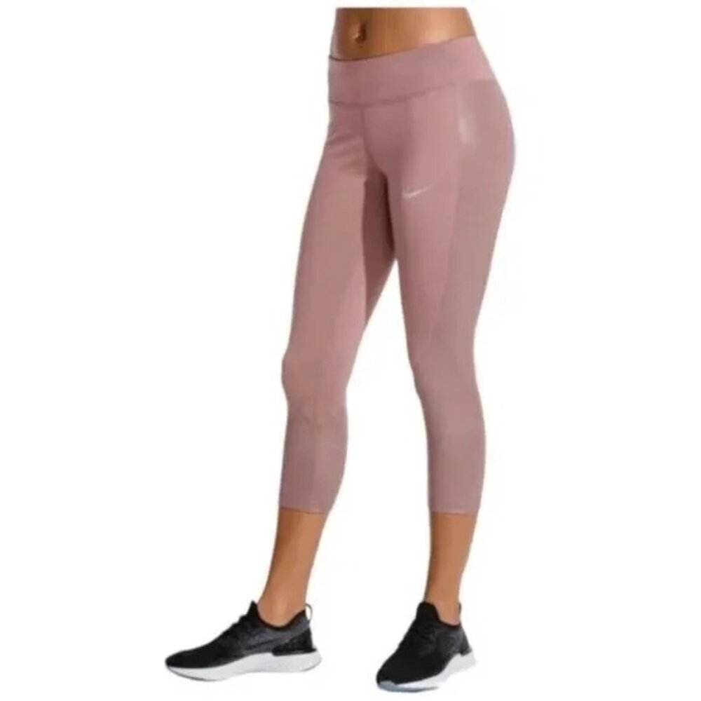 Nike Power Speed Mauve Crop Legging Running Tights Size Medium